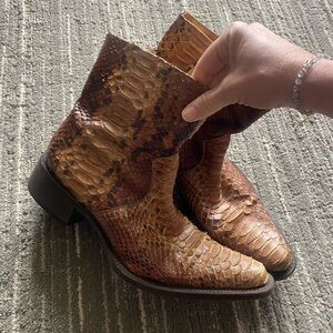 Buttero Python Snakeskin Boots Brown